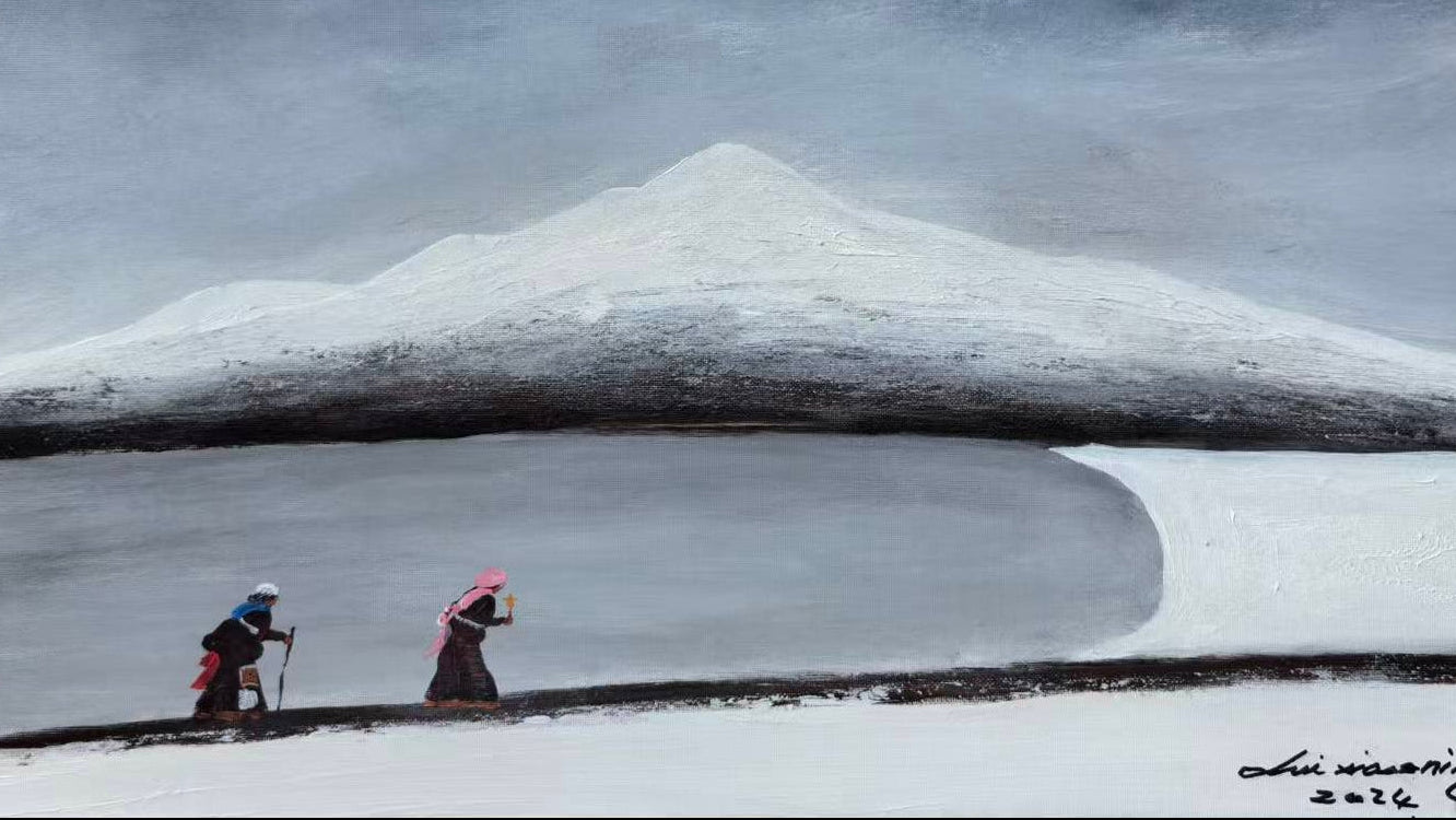 The Pilgrims  — The Gaze Upon Tibet Series, Small Format Oil