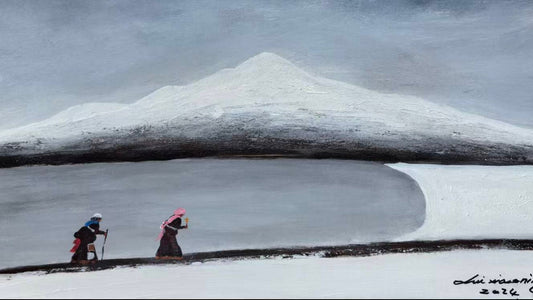 The Pilgrims  — The Gaze Upon Tibet Series, Small Format Oil