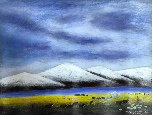 Autumn on the Snowland— The Gaze Upon Tibet Series, Large Format Oil