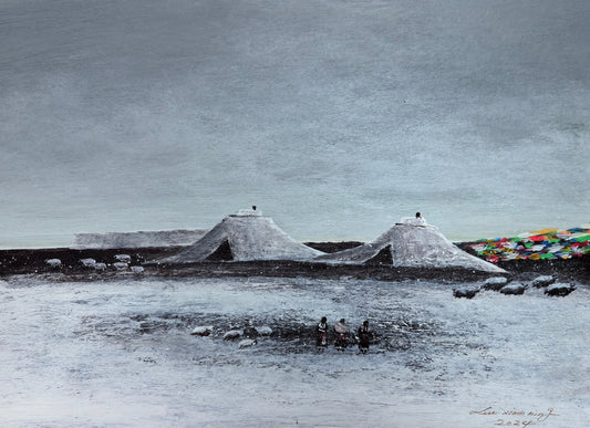 Dwellings on the Plateau — The Gaze Upon Tibet Series, Small Format Oil