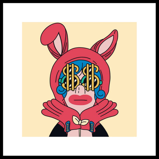 The Money Girl (Silk Pop Art Illustration)19.7 in × 19.7 in