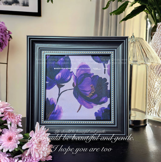 Silken Peony – Elegant Silk Wall Art (20×20cm / 8×8 in)