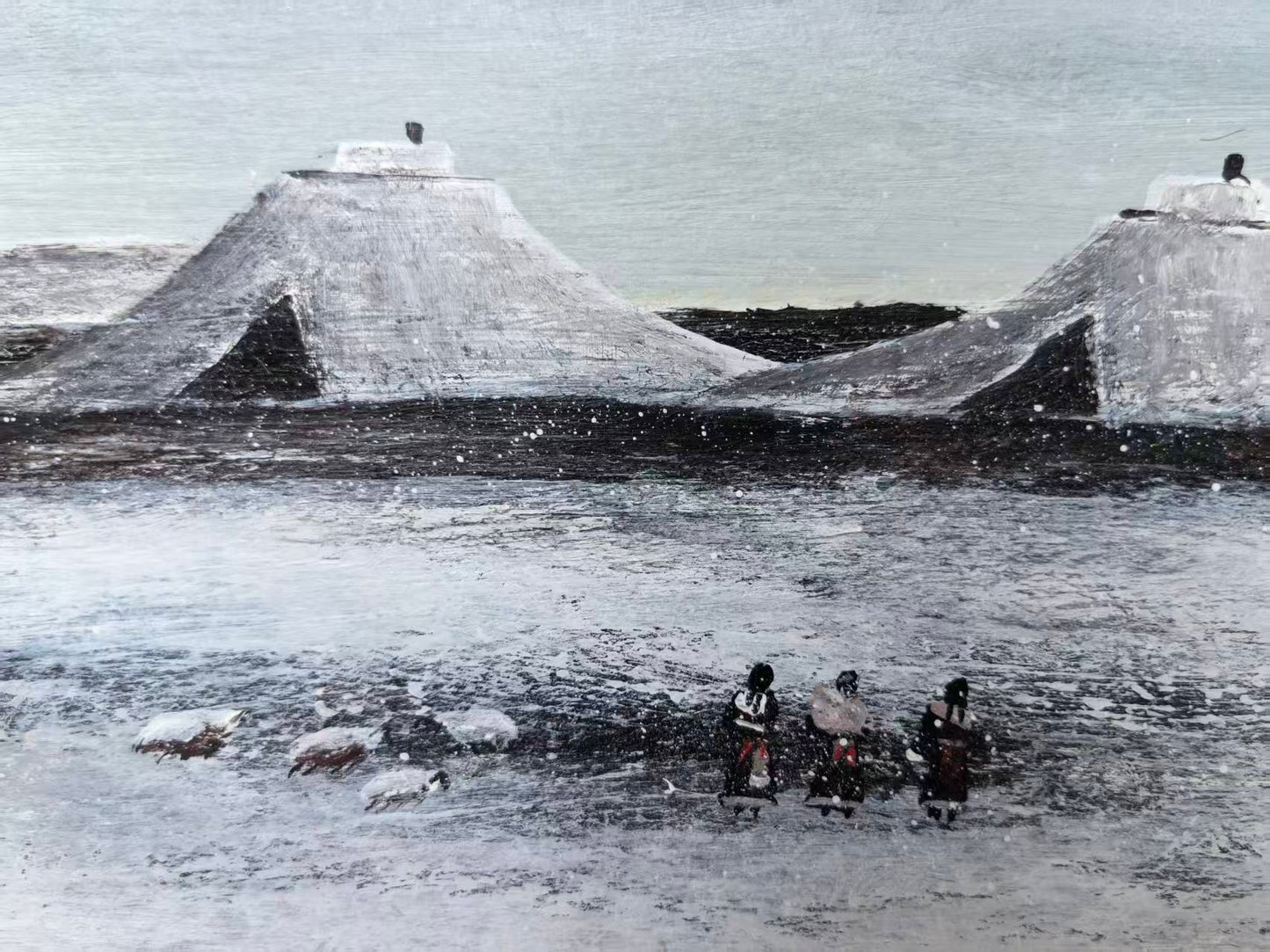 Dwellings on the Plateau — The Gaze Upon Tibet Series, Small Format Oil