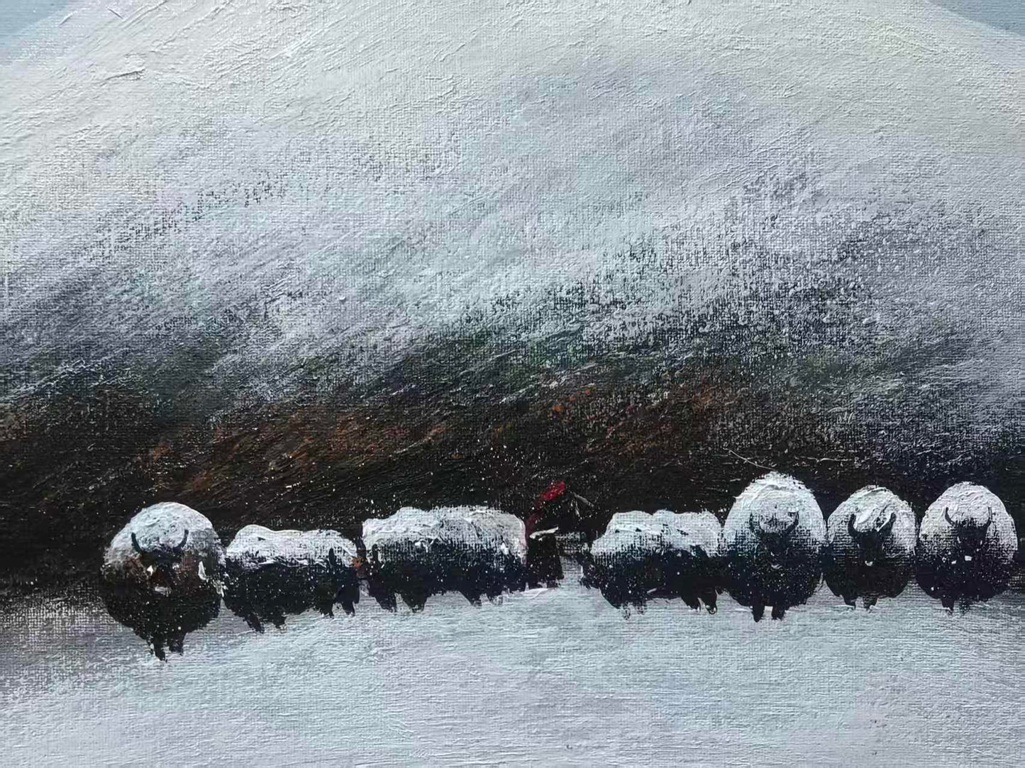 Yak Herders — The Gaze Upon Tibet Series, Small Format Oil (Vertical)