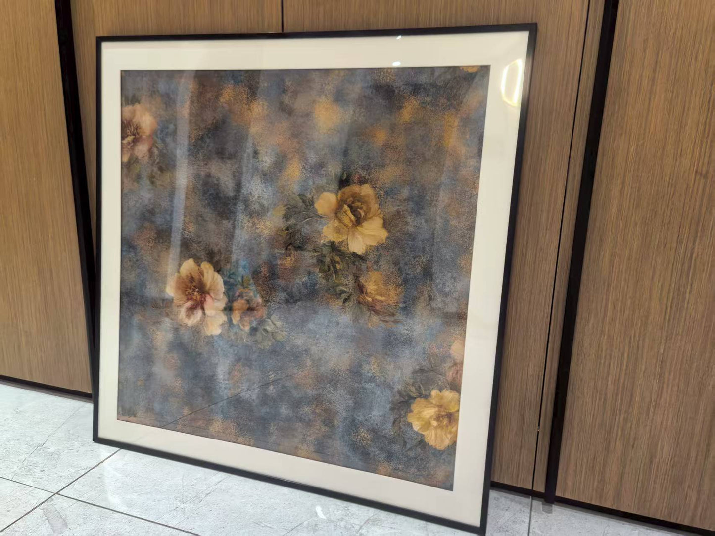 Golden Serenity-Silk Wall Art 90cm×90cm