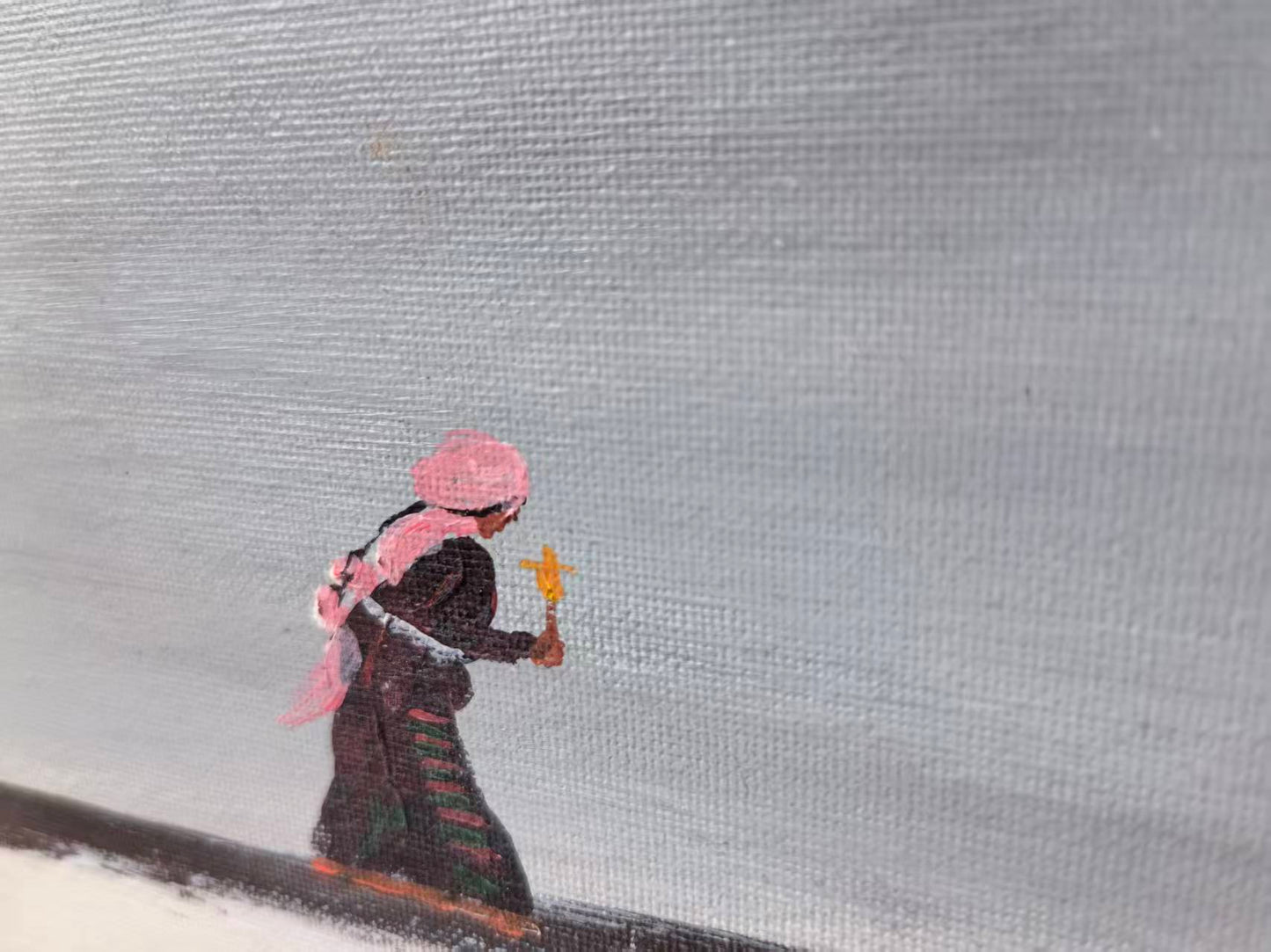 The Pilgrims  — The Gaze Upon Tibet Series, Small Format Oil