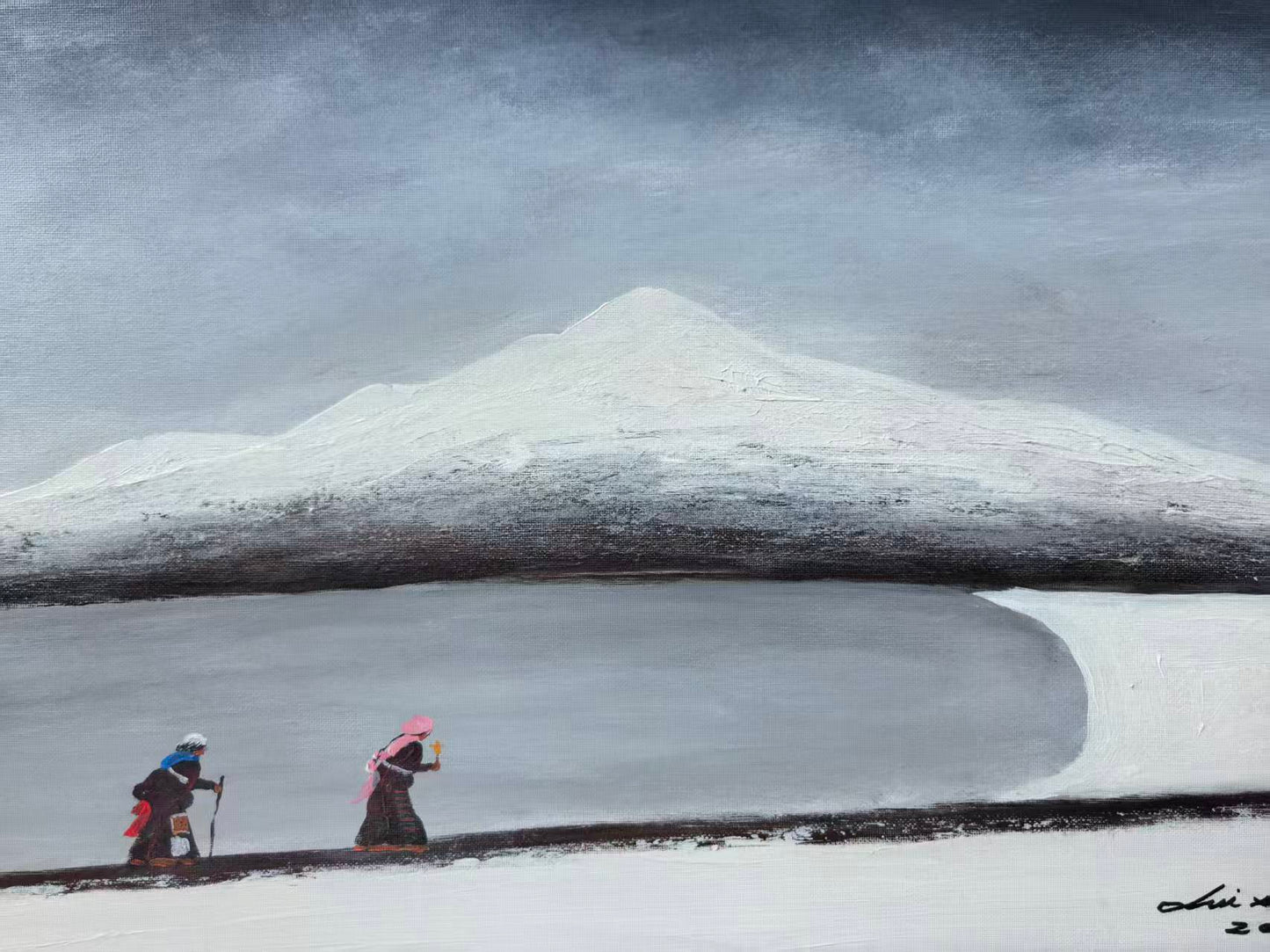 The Pilgrims  — The Gaze Upon Tibet Series, Small Format Oil