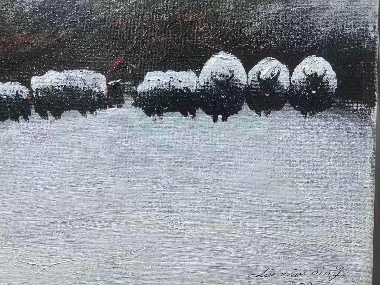 Yak Herders — The Gaze Upon Tibet Series, Small Format Oil (Vertical)