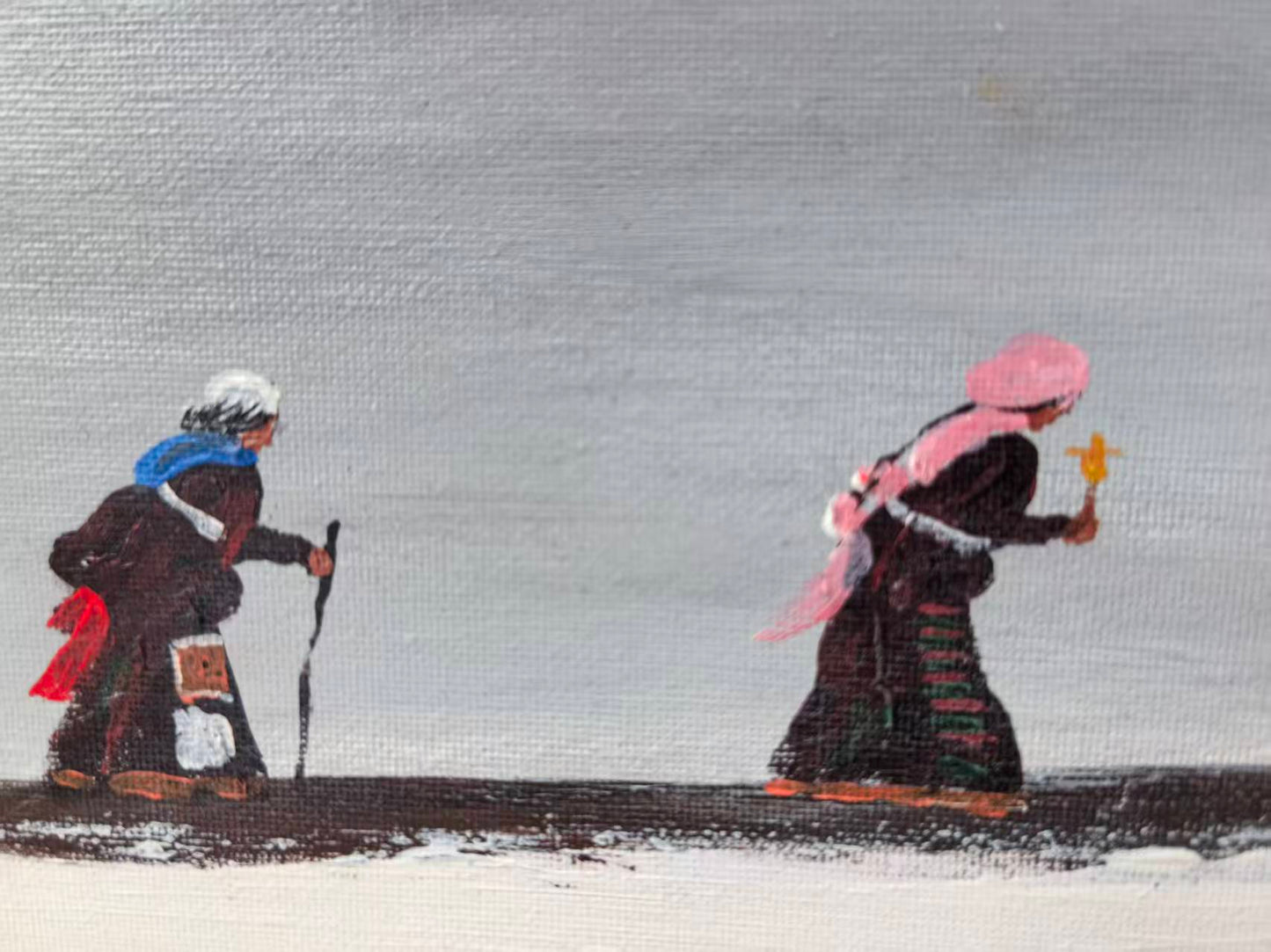 The Pilgrims  — The Gaze Upon Tibet Series, Small Format Oil