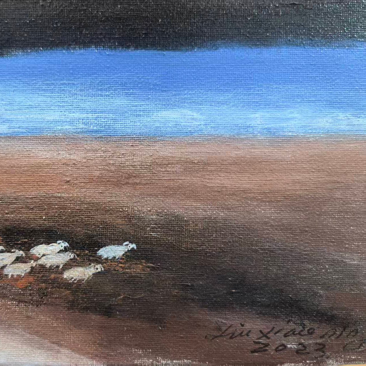 Mother and Child on the Plateau —  15.7'' × 23.6'' Small Format Oil