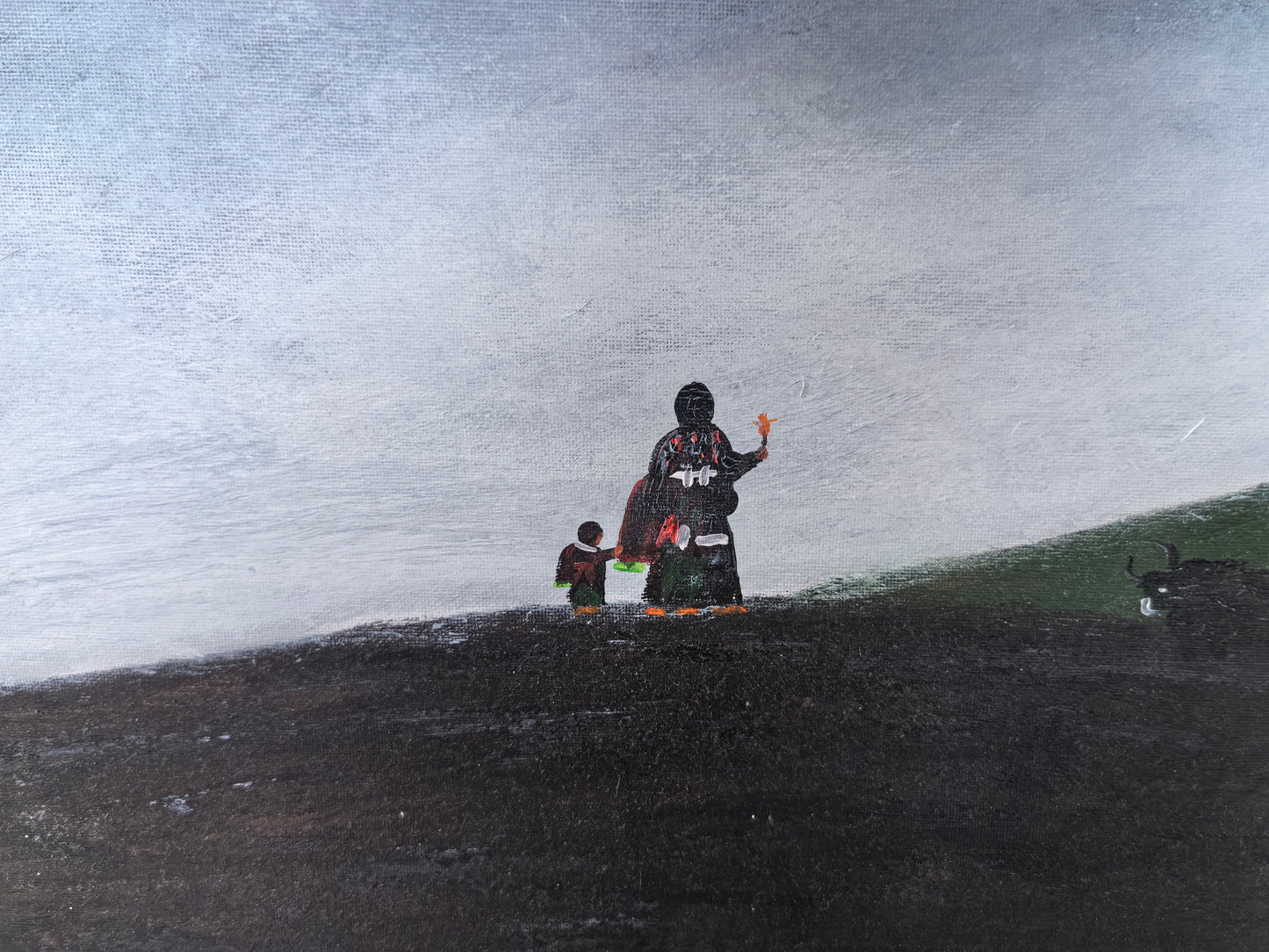 Tibetan Mother and Child— The Gaze Upon Tibet Series, Small Format Oil
