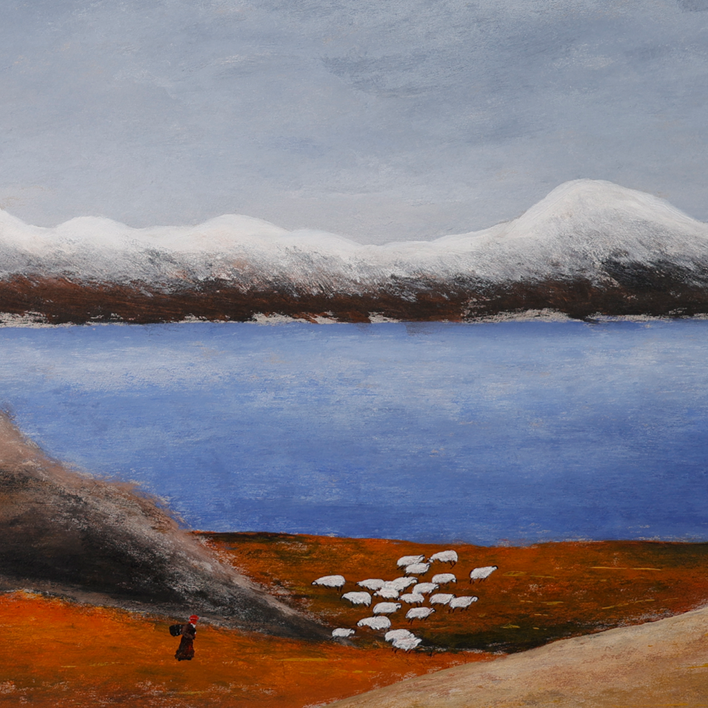 The Gaze Upon Tibet  Series， Acrylic on Xuan Paper 27.6'' × 27.6''