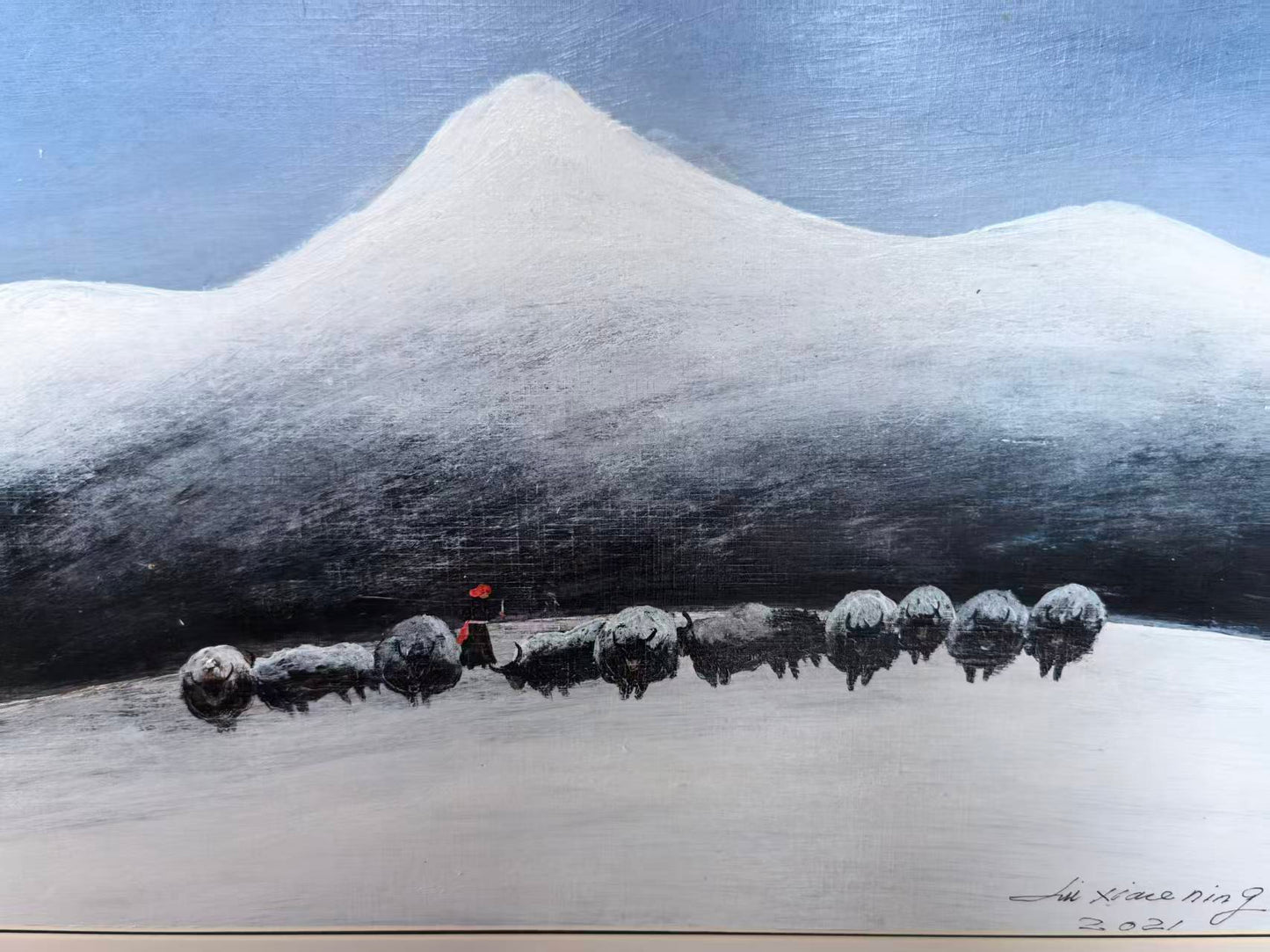 Yak Herders  — The Gaze Upon Tibet Series, Small Format Oil
