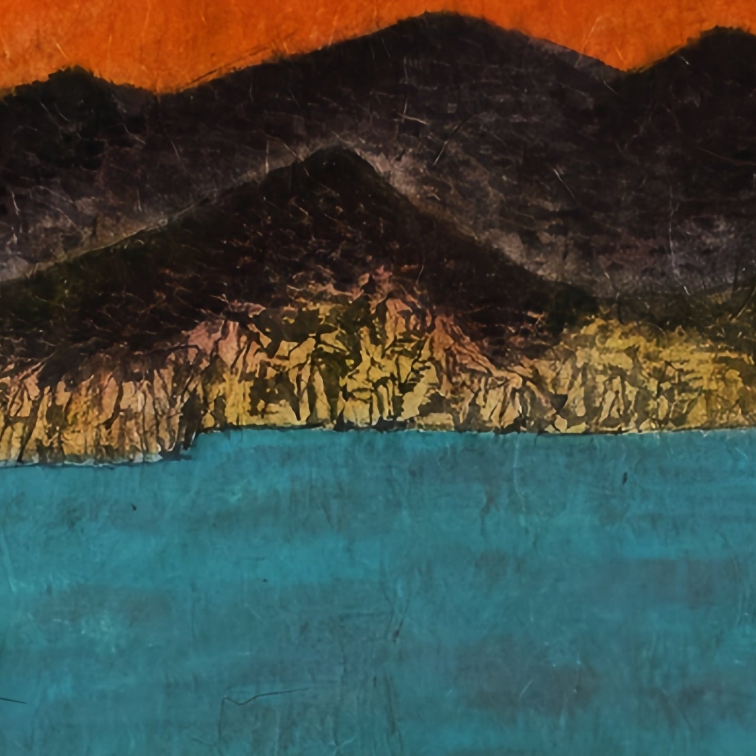 Lake Life—Ink on Xuan Paper, 13.8'' × 13.8''