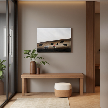 Pastoral Labor— The Gaze Upon Tibet Series, Small Format Oil Painting  by Liu Xiaoning