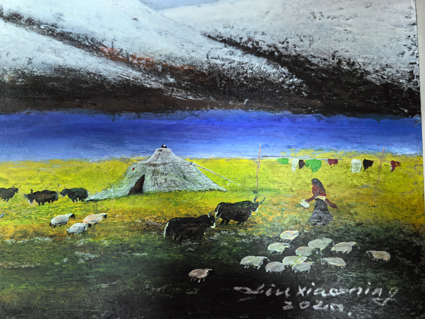 Autumn on the Snowland— The Gaze Upon Tibet Series, Large Format Oil