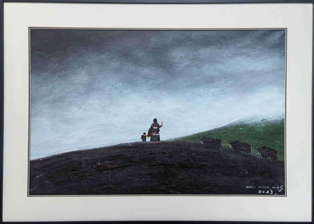 Tibetan Mother and Child— 23.2 ''× 15'' Small Format Oil