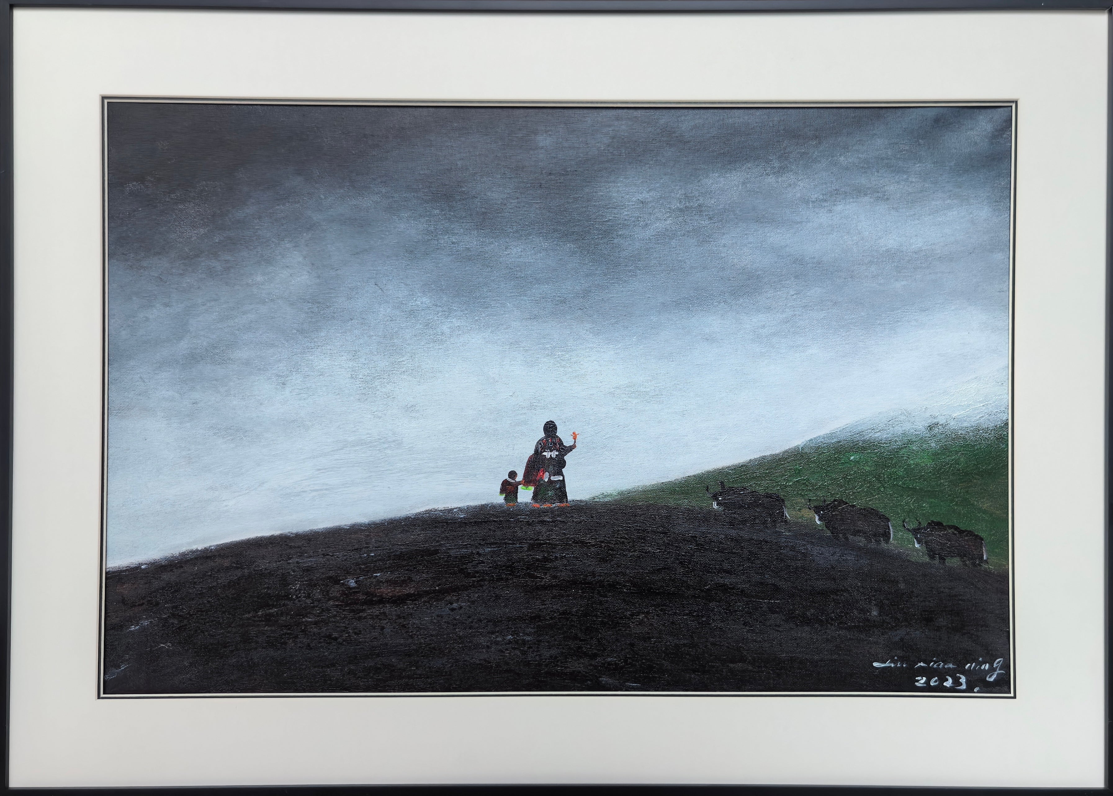 Tibetan Mother and Child— 23.2 ''× 15'' Small Format Oil