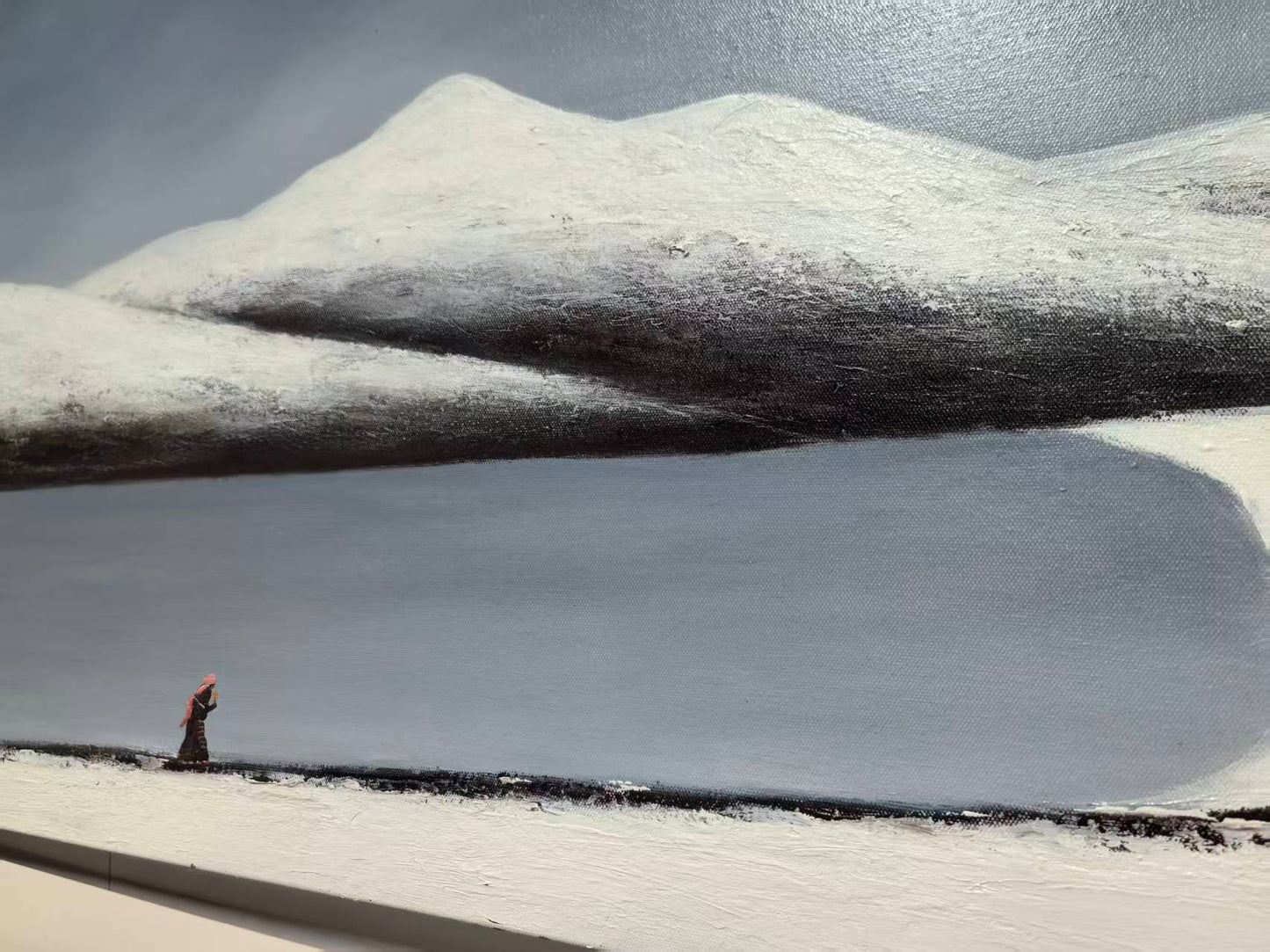 The Pilgrims — The Gaze Upon Tibet Series, Large Format Oil (59.1×31.5 in)Unframed