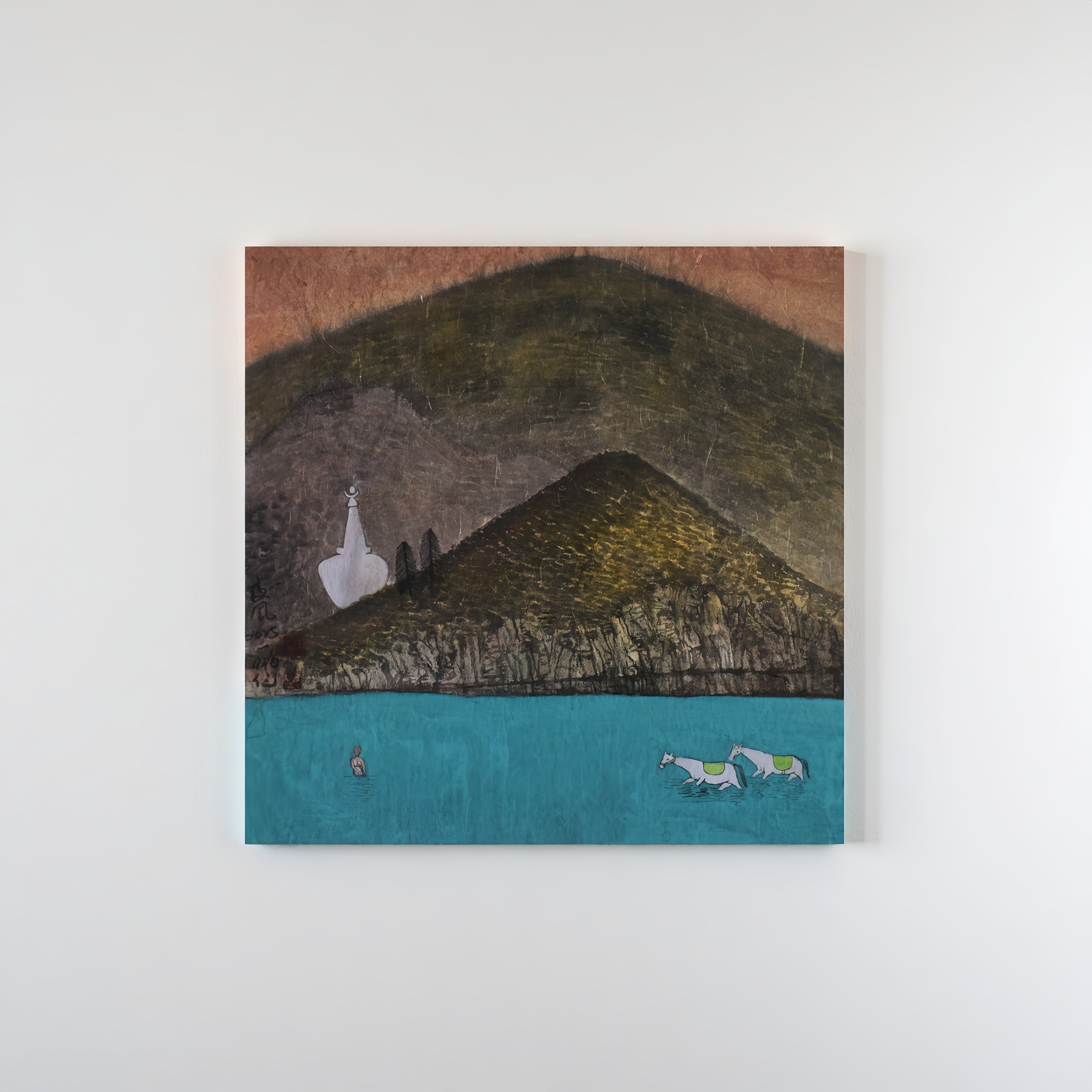 Night Wind—Ink on Xuan Paper, 13.8''× 13.8''