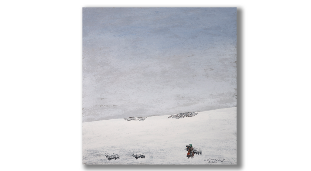 The Gaze Upon Tibet  Series，Acrylic on Xuan Paper 27.6''× 27.6''