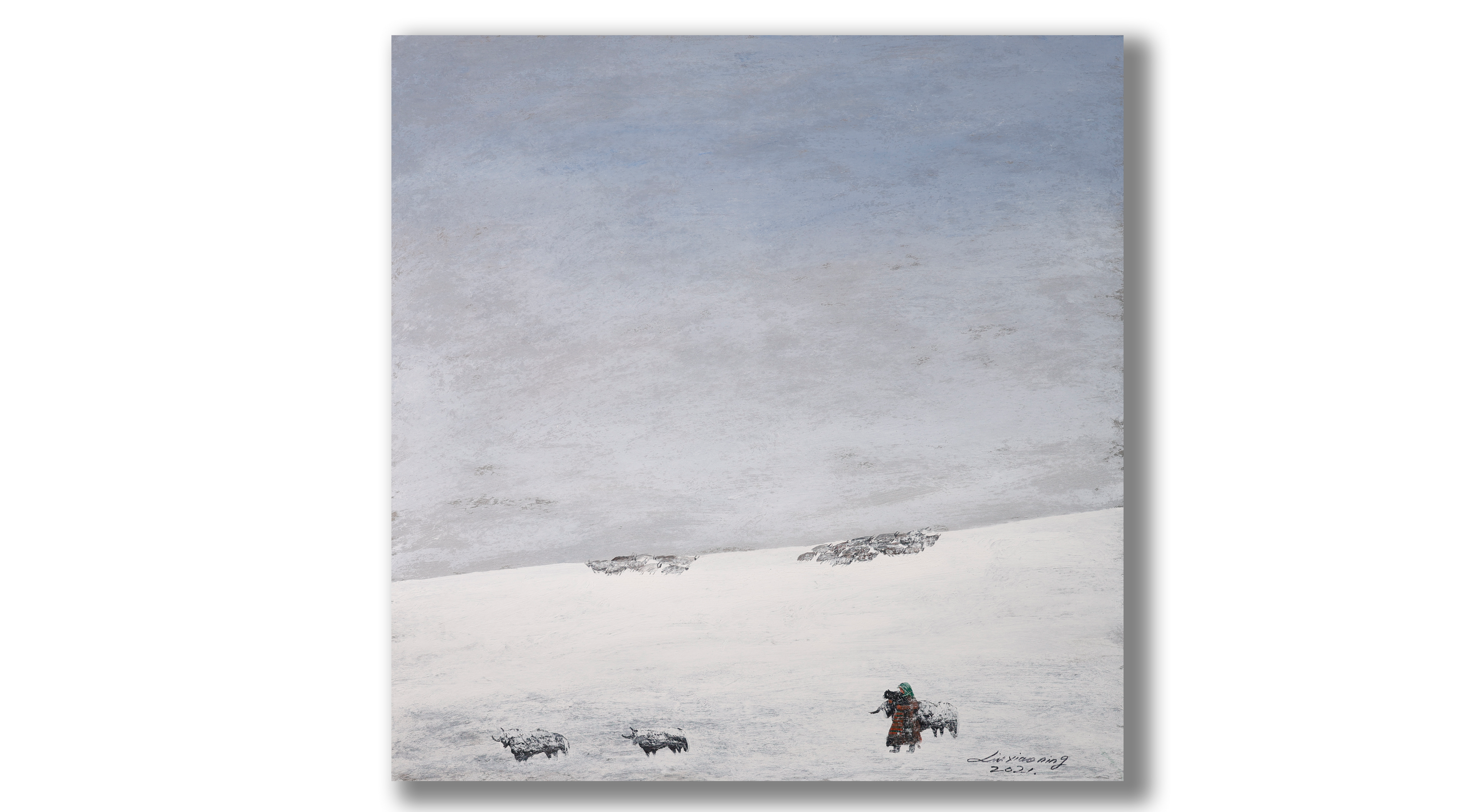 The Gaze Upon Tibet  Series，Acrylic on Xuan Paper 27.6''× 27.6''