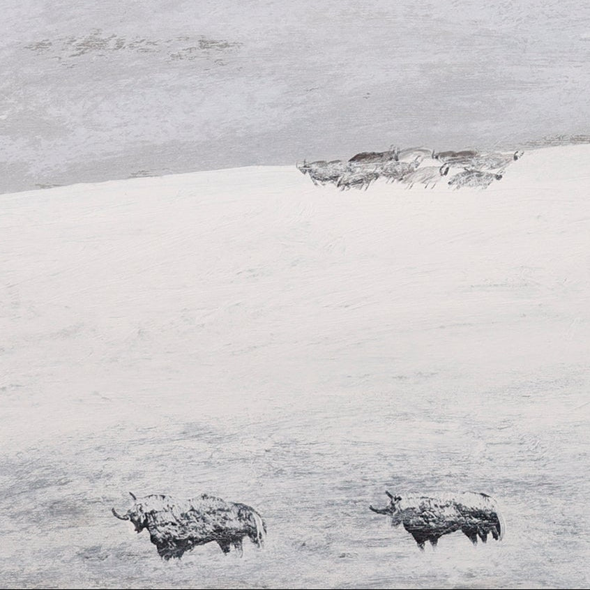 The Gaze Upon Tibet  Series，Acrylic on Xuan Paper 27.6''× 27.6''