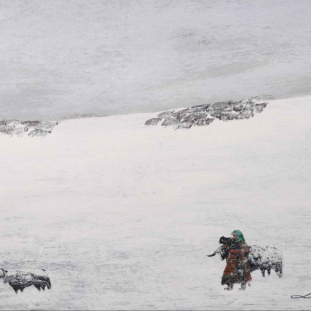The Gaze Upon Tibet  Series，Acrylic on Xuan Paper 27.6''× 27.6''