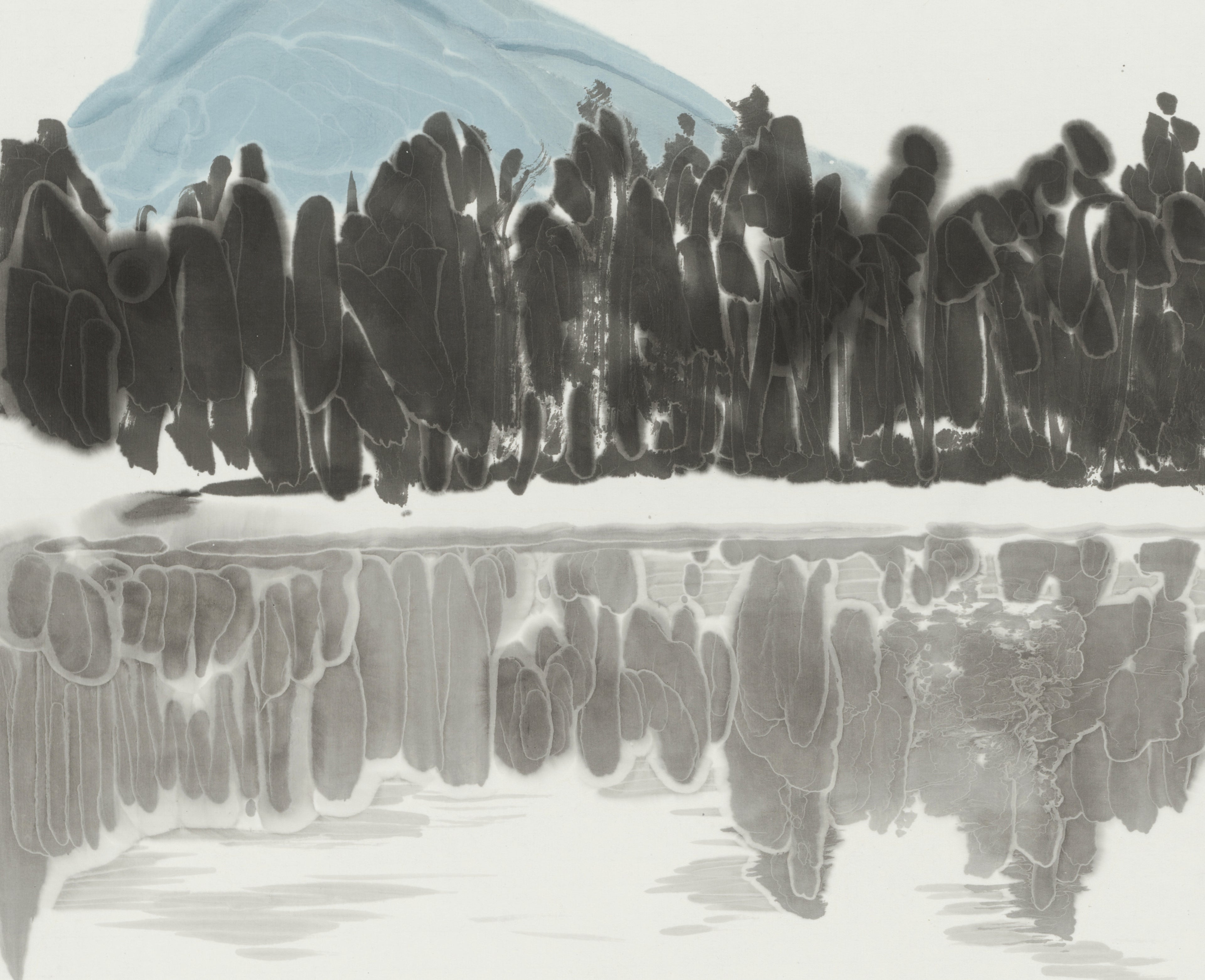 He Jun | The Quiet Shore—54.3'' × 26.8''，Contemporary Chinese Ink