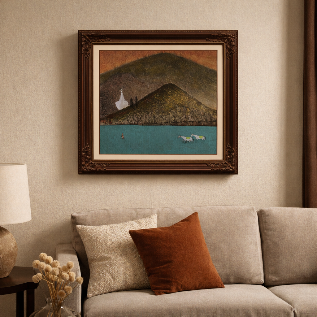 Night Wind—Ink on Xuan Paper, 13.8''× 13.8''