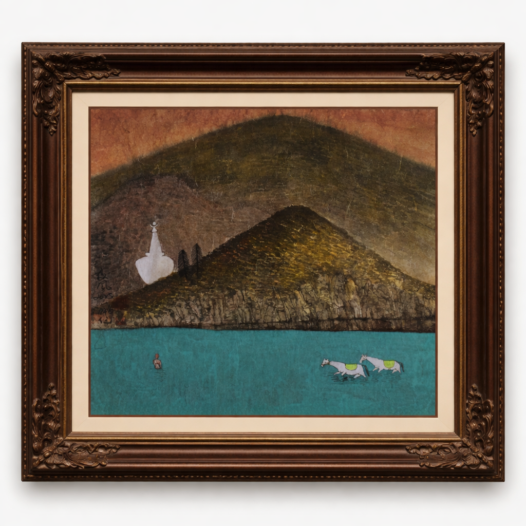 Night Wind—Ink on Xuan Paper, 13.8''× 13.8''