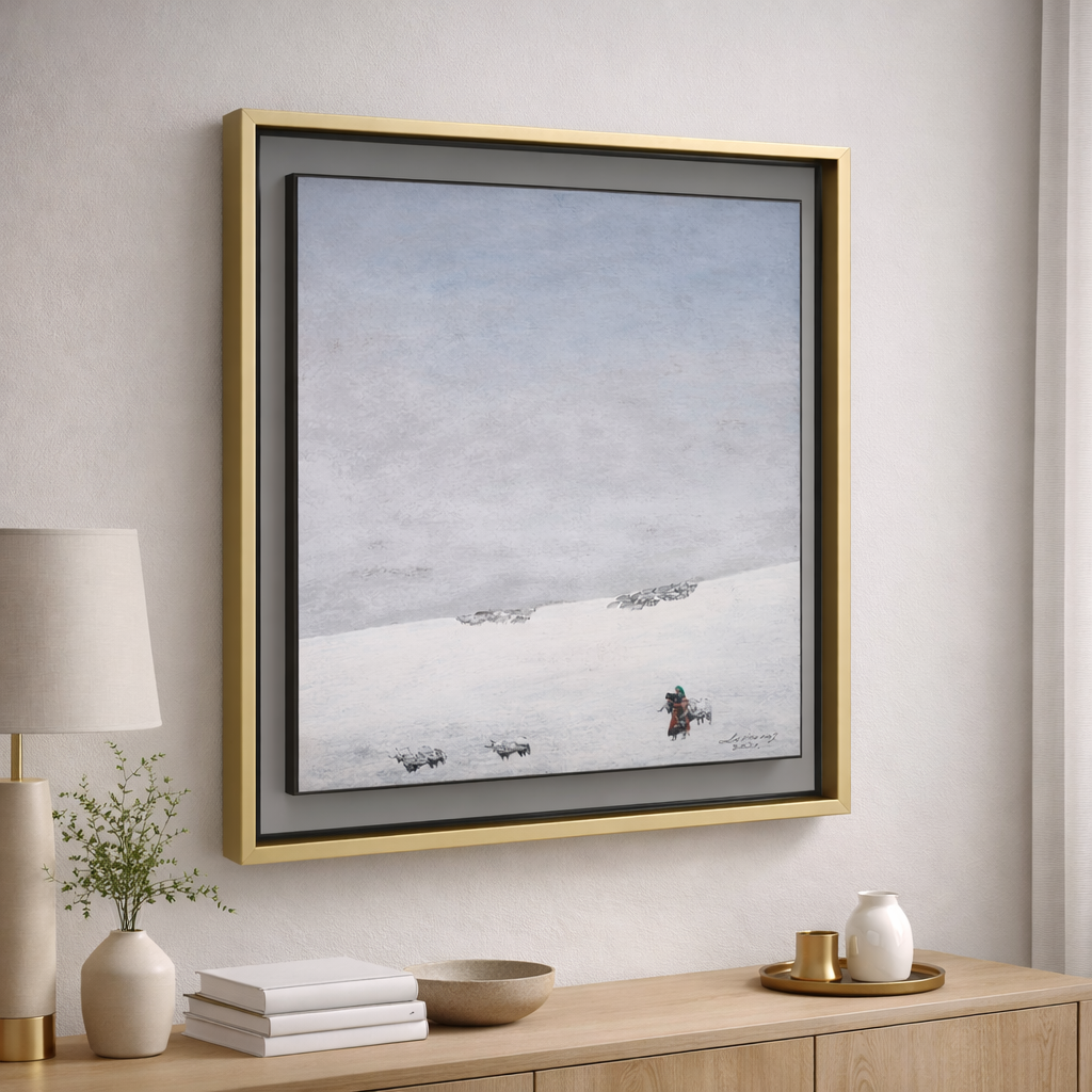 The Gaze Upon Tibet  Series，Acrylic on Xuan Paper 27.6''× 27.6''