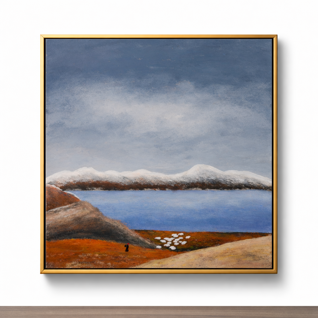 The Gaze Upon Tibet  Series， Acrylic on Xuan Paper 27.6'' × 27.6''