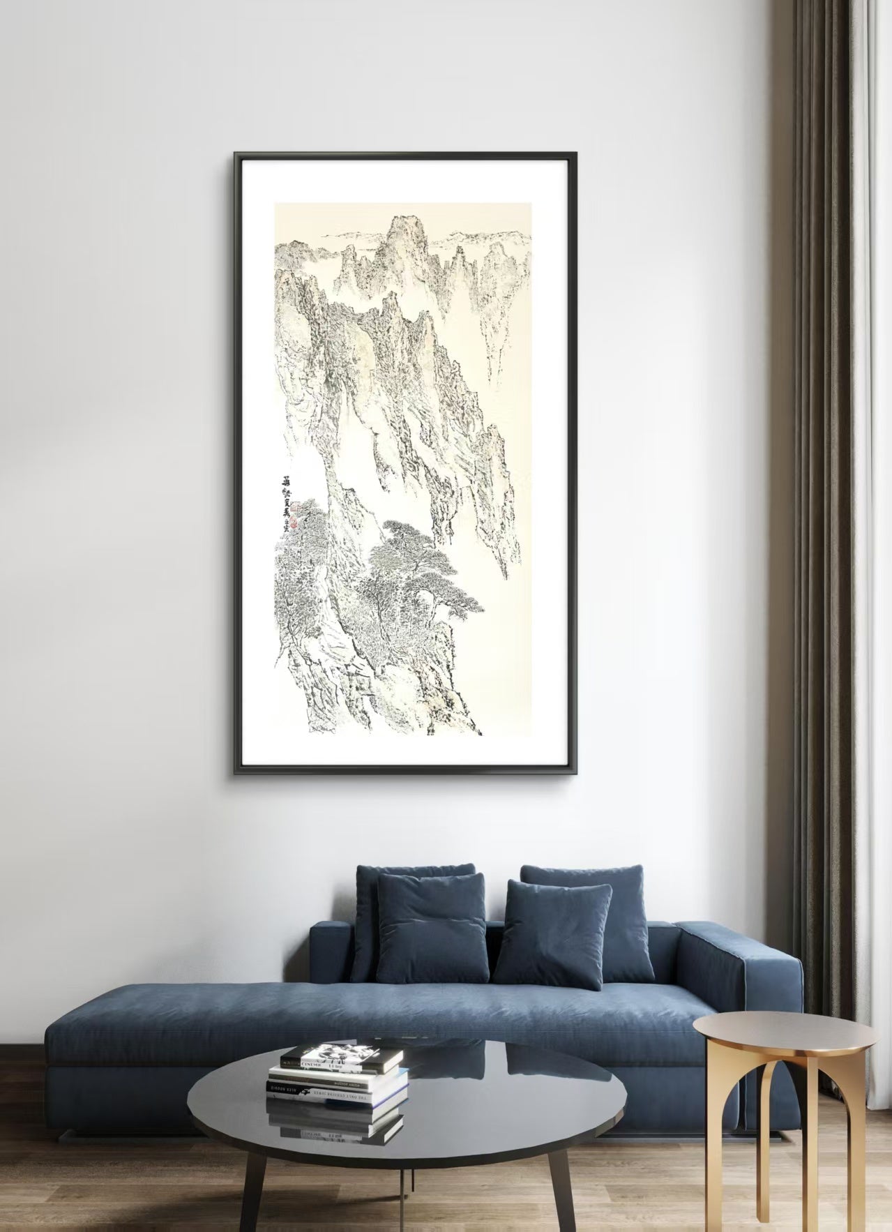 A Thousand Ravines in Splendor - Ink and Color on Xuan Paper 54.3'' × 27.2'' | Chinese Original Painting | Magic Bear Art
