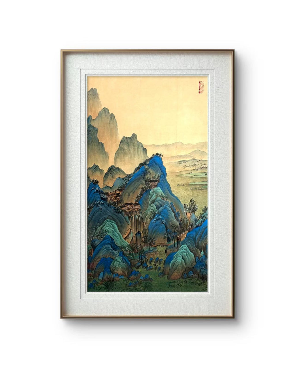Azure Valley Retreat | Chinese Original Painting | Magic Bear Art