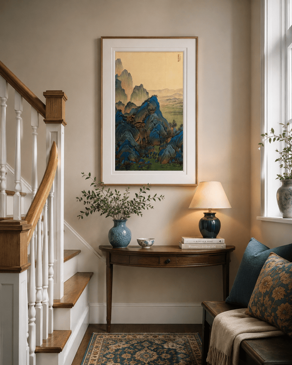 Azure Valley Retreat | Chinese Original Painting | Magic Bear Art