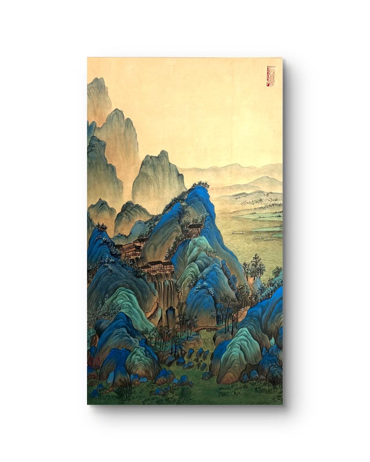 Azure Valley Retreat | Chinese Original Painting | Magic Bear Art
