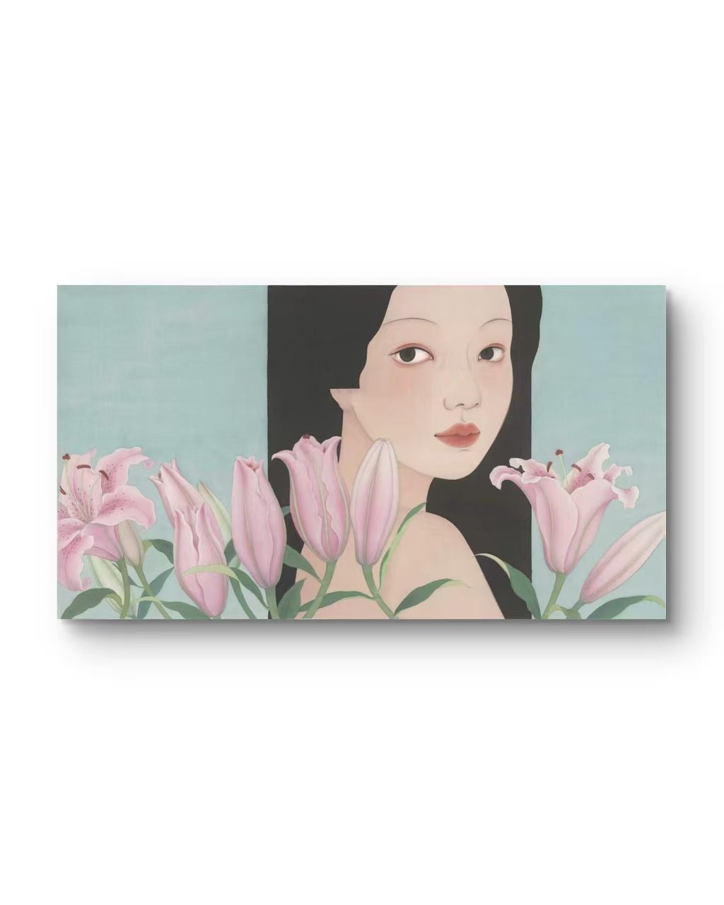 Backward Glance - Ink and Color on Silk 14.2'' × 23.6'' | Chinese Original Painting | Magic Bear Art