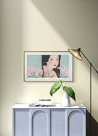 Backward Glance - Ink and Color on Silk 14.2'' × 23.6'' | Chinese Original Painting | Magic Bear Art