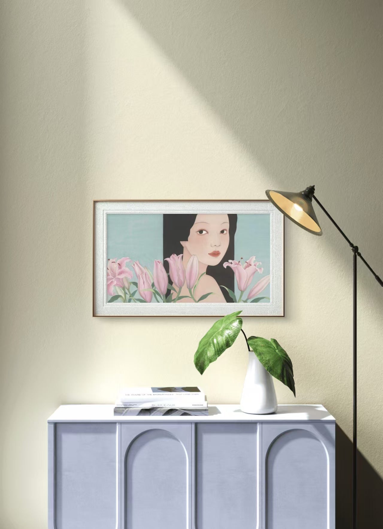 Backward Glance - Ink and Color on Silk 14.2'' × 23.6'' | Chinese Original Painting | Magic Bear Art