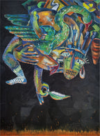 Balloon and Torch - Oil on Canvas 31.5'' × 23.6'' | Chinese Original Painting | Magic Bear Art