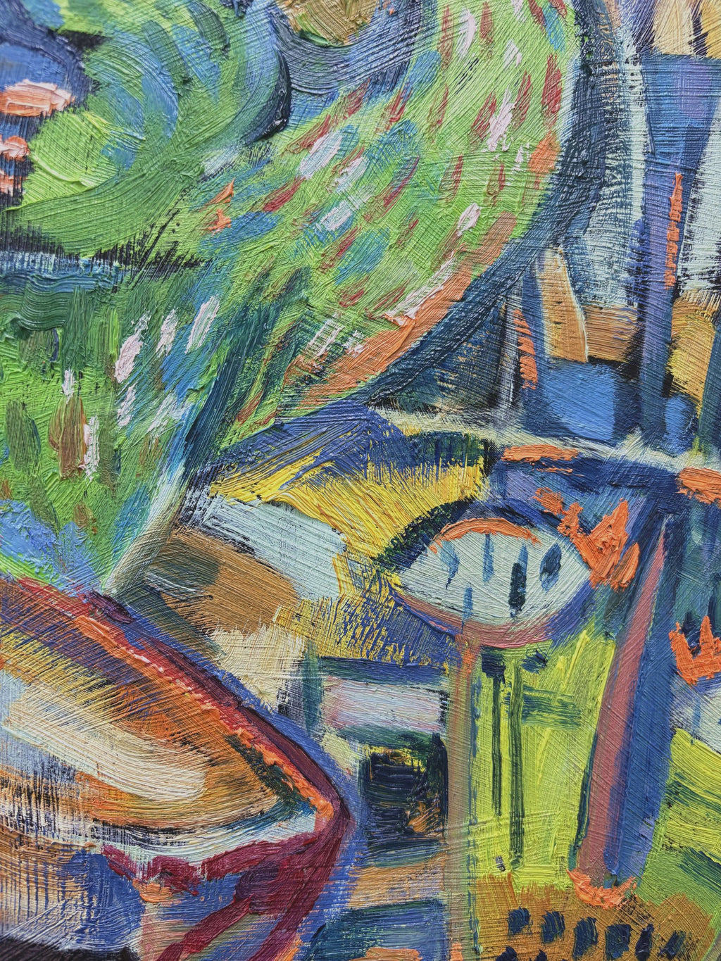 Balloon and Torch - Oil on Canvas 31.5'' × 23.6'' | Chinese Original Painting | Magic Bear Art