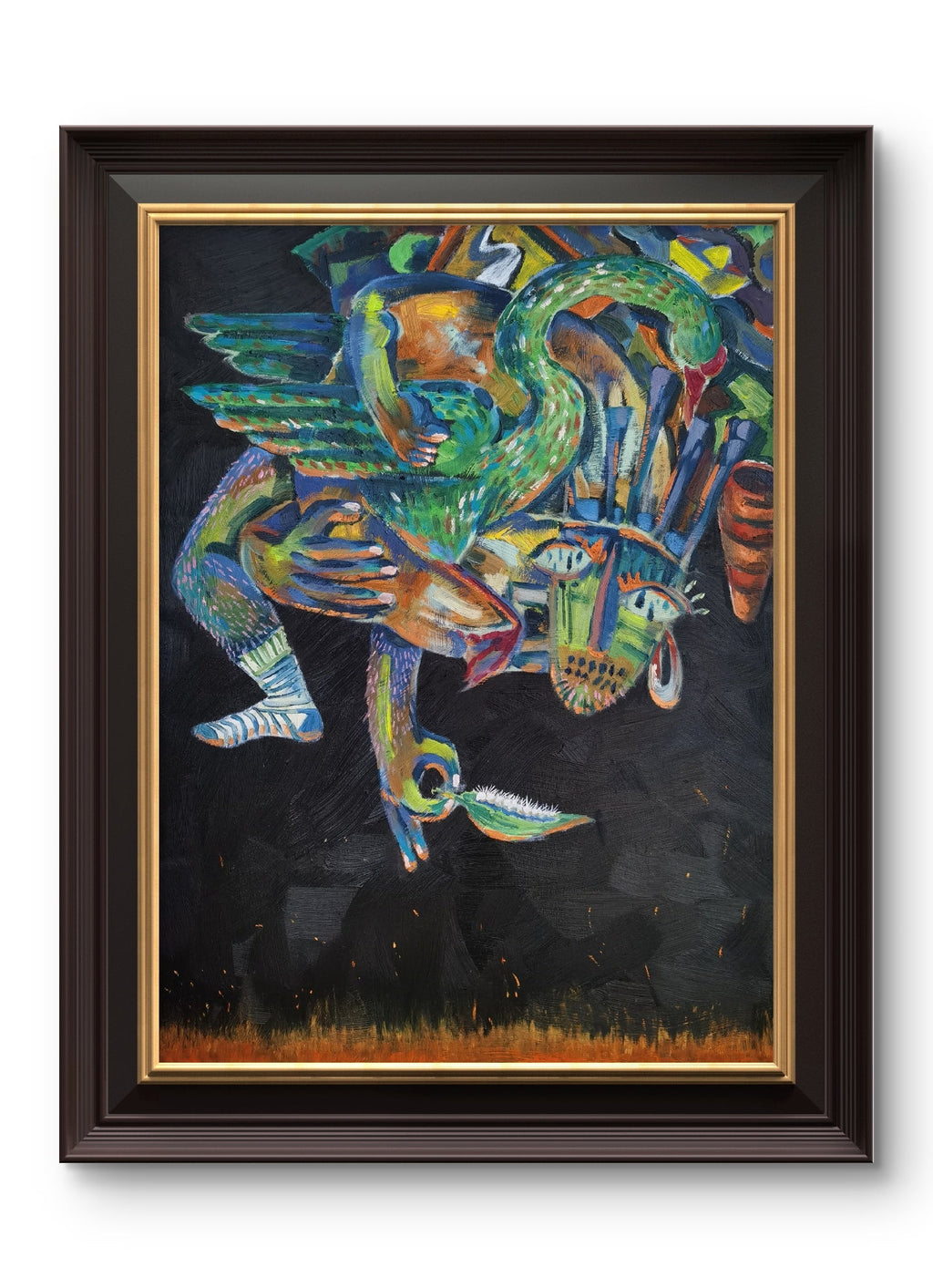 Balloon and Torch - Oil on Canvas 31.5'' × 23.6'' | Chinese Original Painting | Magic Bear Art