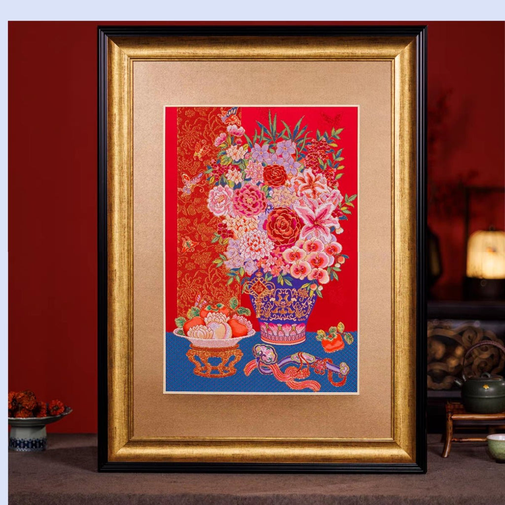Blooming Prosperity | Chinese Original Painting | Magic Bear Art