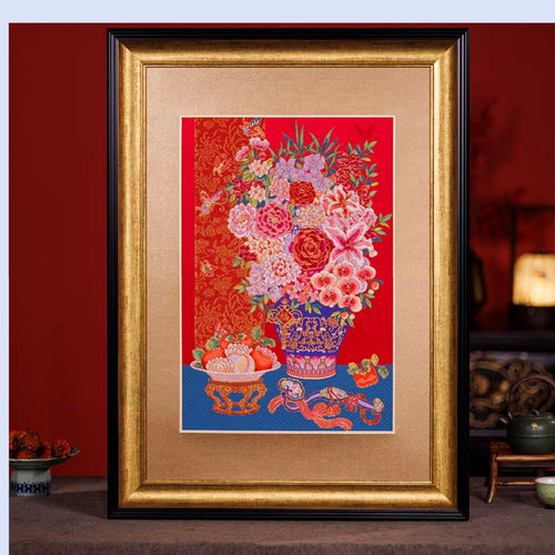Blooming Prosperity | Chinese Original Painting | Magic Bear Art
