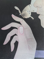 Butterfly Shadow - Ink and Color on Silk 15.7'' × 15.7'' | Chinese Original Painting | Magic Bear Art