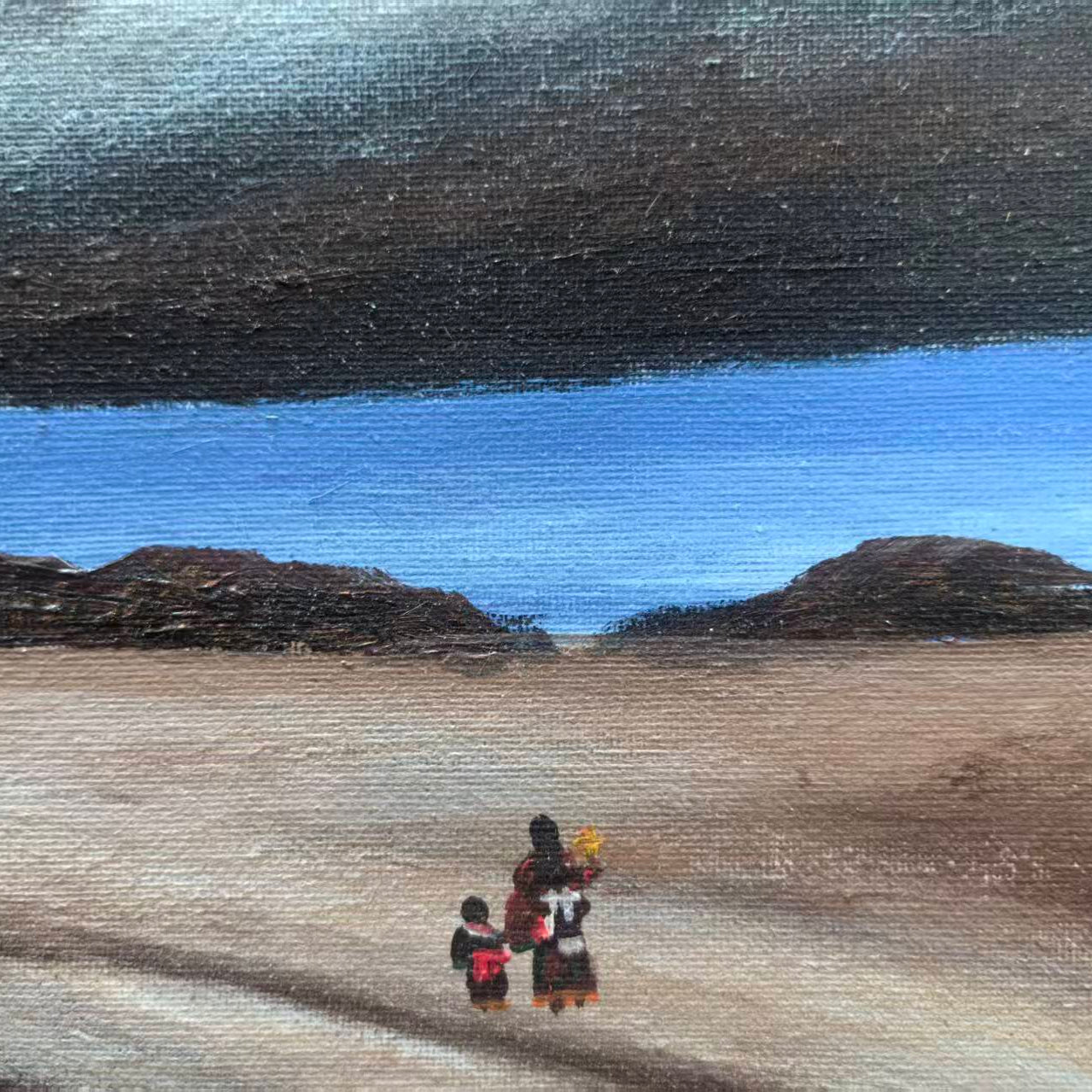 Mother and Child on the Plateau —  15.7'' × 23.6'' Small Format Oil