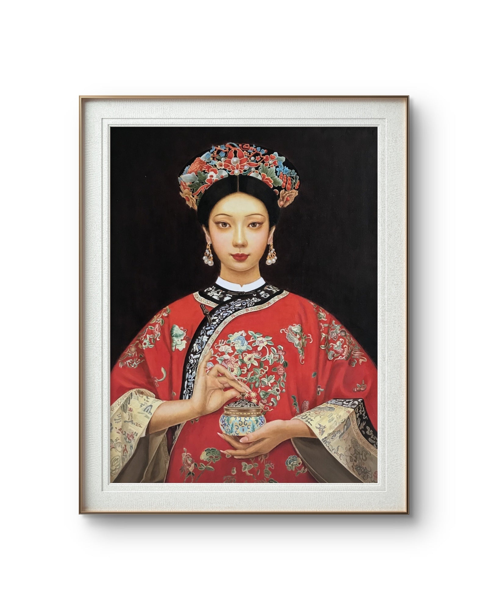 Chinese Qing Dynasty Lady | Chinese Original Painting | Magic Bear Art