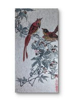 Crimson Harmony - Ink and Color 9.8'' × 5.1'' | Chinese Original Painting | Magic Bear Art