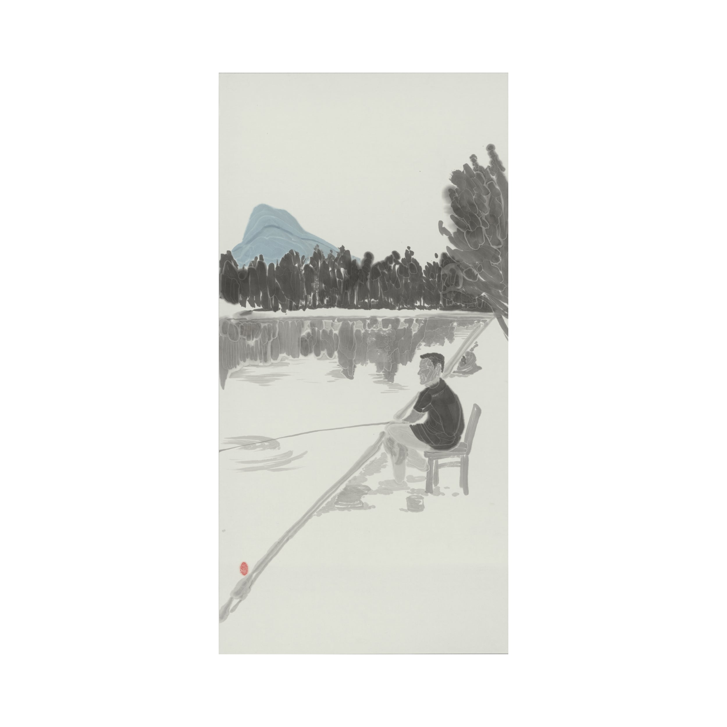 He Jun | The Quiet Shore—54.3'' × 26.8''，Contemporary Chinese Ink